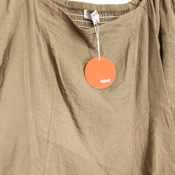 FATE Boutique Brand NEW Boho Chic Peplum Square Neck Long Sleeve Top- Size Large - Picture 3 of 8